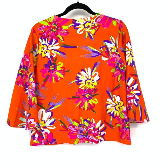 Jude Connally Daniella Jude Cloth 3/4 Flutter Sleeve Top Womens XS Floral Print - Picture 2 of 6